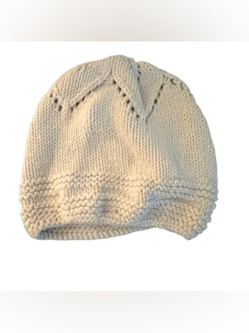 Hanna Andersson Cream Knit Beanie Hat Small Cottagecore Preppy Fairy Cute
